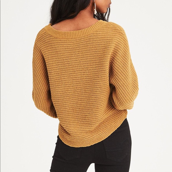 Mustard chenille cropped sweater - Picture 2 of 8